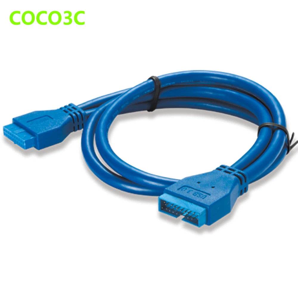 50cm Motherboard 19P / 20 Pin Male to Female Port Cable 5Gb/s USB 3.0 Header extension cable