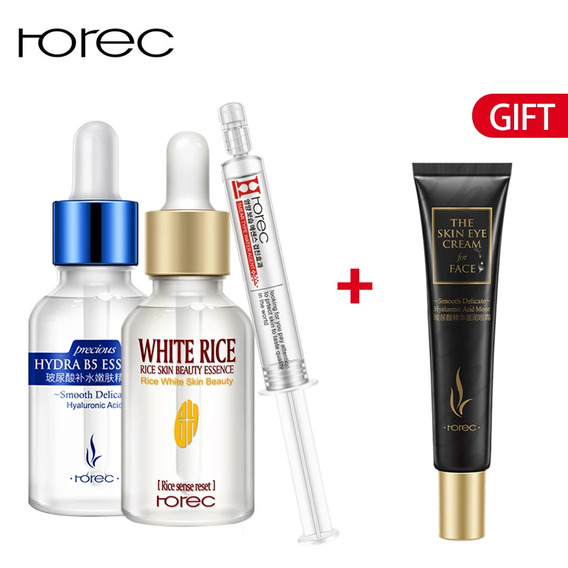 

ROREC Collagen Shrink Pores liquid+Hyaluronic Acid Essence+ Injection Face Serum+Eye Serum Anti-Aging Wrinkle Whitening Care Set