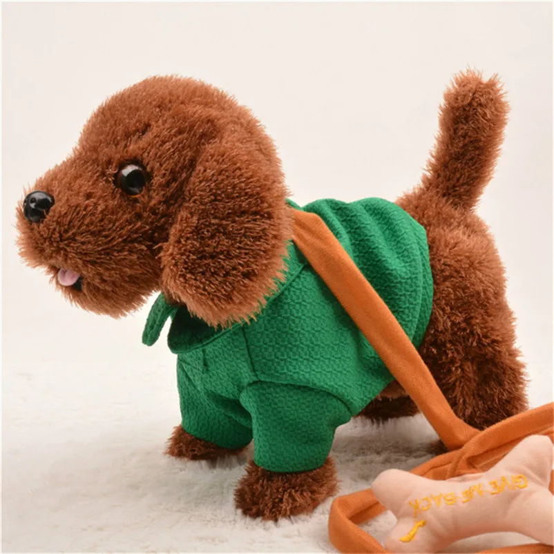 Abbyfrank Electronic Cute Soft Plush Dogs Toys Models Wear Clothes Pet
