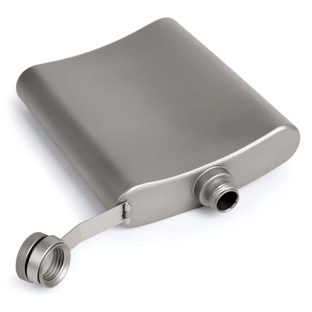 

200ML Titanium Flask Jar for Alcohol Wine Liquor Ultra Light Flat Hip Flask for Outdoor Camping Hiking Travel Picnic