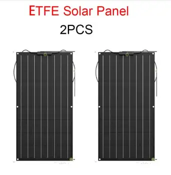 

2x 100W 200w ETFE flexible Solar Panel Monocrystalline Module Garden RV Roof Light Car Charger