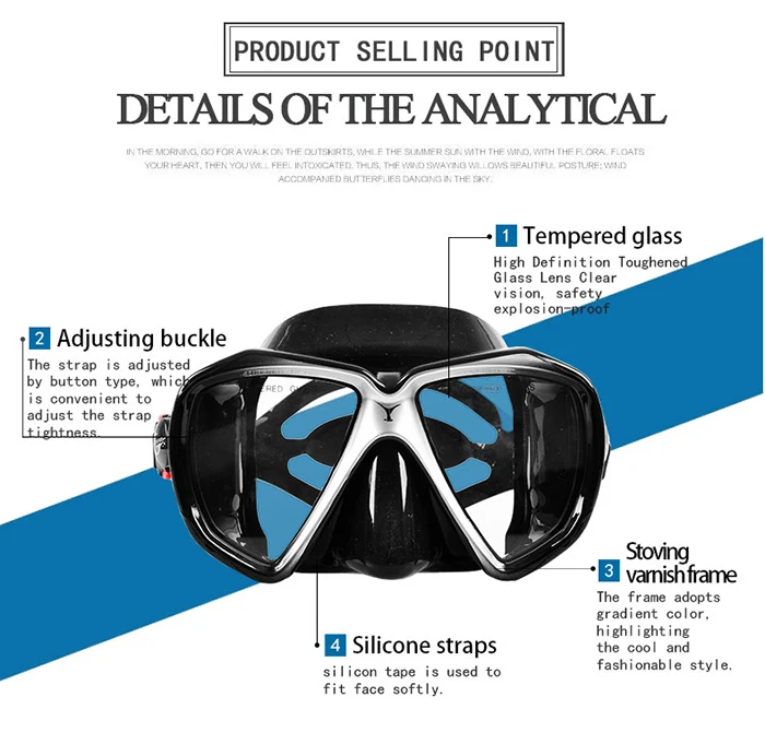 YONSUB маска для дайвинга маска для подводного плавания Liguid силиконовая подводная с большим видением Анти-Туман Маска Для Сноркелинга с коробкой для маски