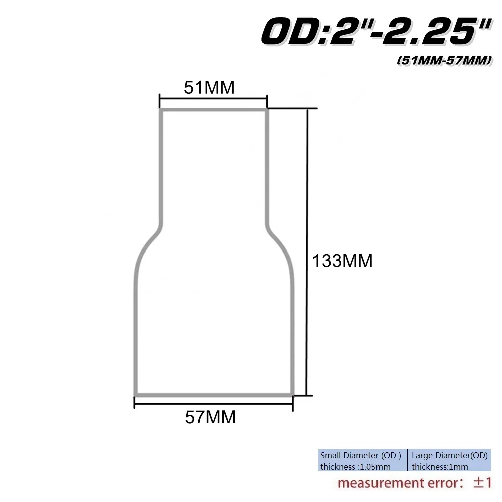 OD: " 2,25" 2,7" 3" 3," универсальная выхлопная труба для соединения компонентов TK-BJ - Цвет: OD 51-57MM