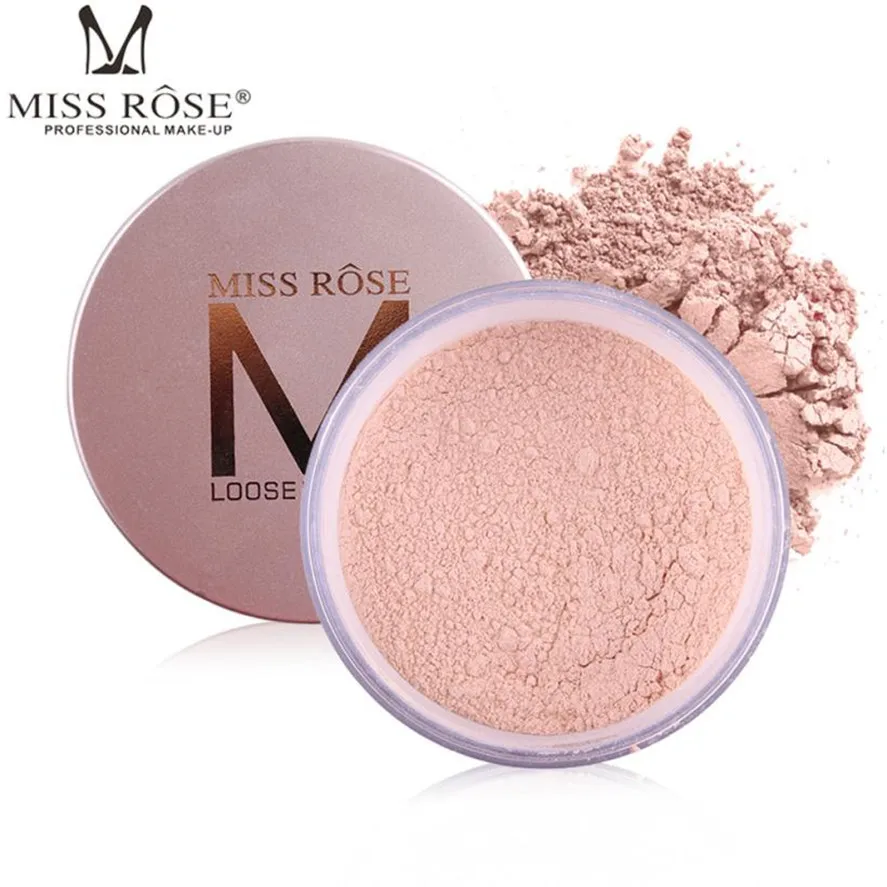 

New Makeup Loose Powder MISS ROSE 1PC Makeup Face Loose Finishing Powder Oil-control Translucent Smooth Setting Foundation 35
