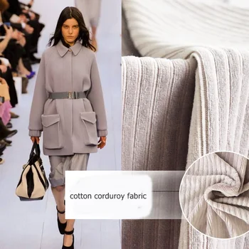 

High elasticity Waterproof knitted corduroy fabric coat dress pit cloth-250gsm(97%cotton+3%spandex)1kg=2.5m