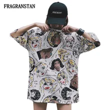 Новинка, женская футболка с коротким рукавом на весну и лето, женская модная футболка с надписями и мультяшным принтом, Повседневная Свободная футболка с круглым вырезом, Q731