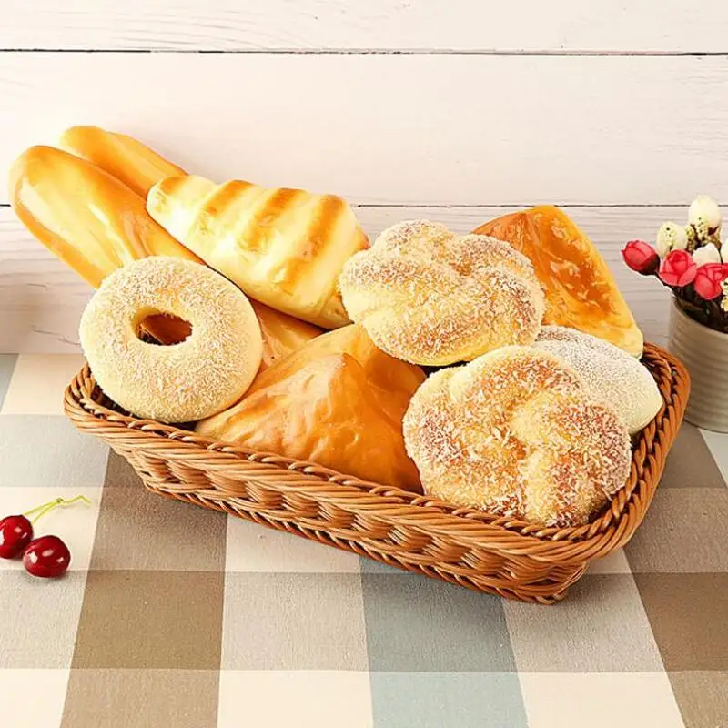 

Lifelike PU plastic Fake Artificial Bread donuts Simulation Model cake shop sample mode for photography props Baguettes Decor