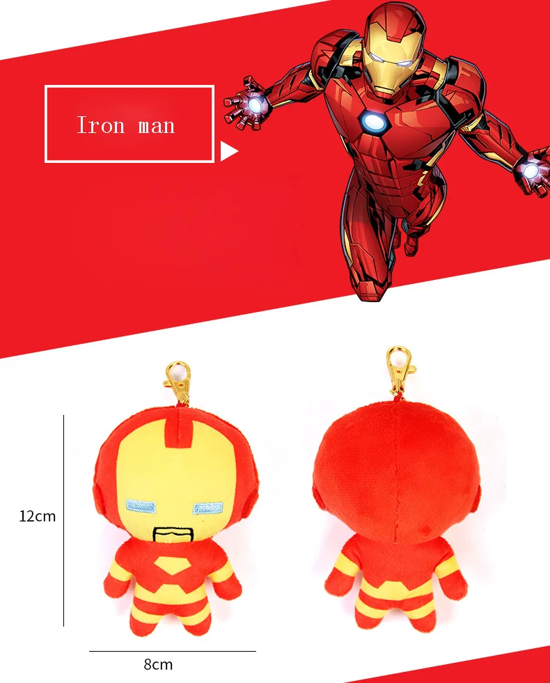kawaii plush keychain Cute cartoon PP cotton pendant Kkey ring holder handbag charm for boys girls bags plush keychains (2)