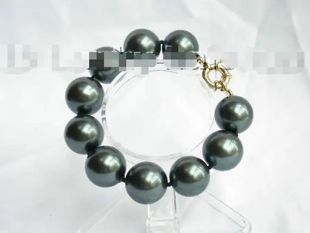 

Wholesale price 16new ^^^^AAA huge 8" 20mm Tahitian black south sea shell pearl Bracelet bangle j3286