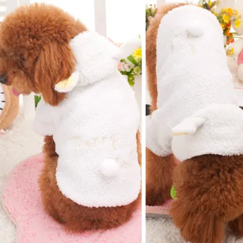 

Hot Sale Pet Angel Sheep Turned Dog Warm Clothes Lamb Hair Cute Dog Clothes for Teddy Rabbit Plush Clothing winter clothes