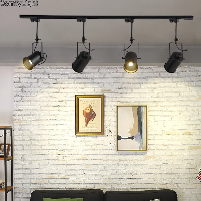 LED أضواء المسارات الملابس متجر ويندوز صالات العرض المعرض الضوء COB LED السقف السكك الحديدية مصباح التوقف التقليدية جمع ضوء