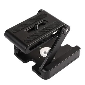 

Quick Release Plate Folding Z Shape Tripod Head Rail Camera Stabilizer Head Pan Ball Head Desktop Compatible Camcorder