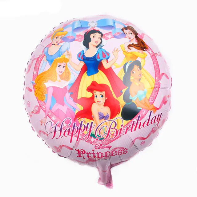 XXPWJ Free shipping 18-inch round six new princess aluminum balloons birthday party balloon toy wholesale N-017