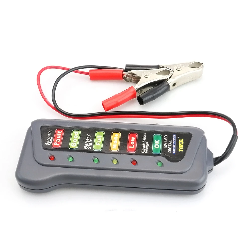 Alternator 6 LED Lights Display for Cars Vehicle Motorcycle Batteries