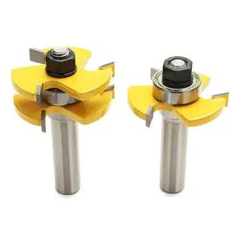 

2pcs/set Lock Miter Router Bit 1/2 Inch Shank Tongue and Groove Glue Joint Set