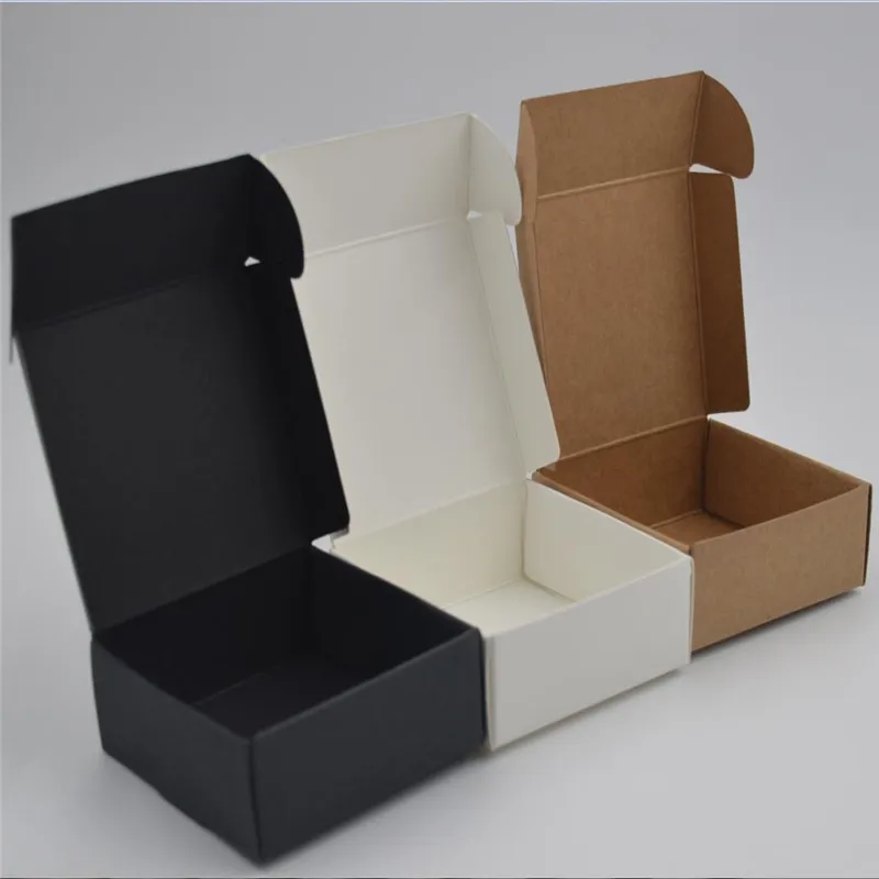 10 шт./лот небольшая крафт-бумага коробка коричневый мыло ручной работы в коробке белая Крафтовая бумага подарочная коробка черный упаковка для ювелирных изделий картонная коробка