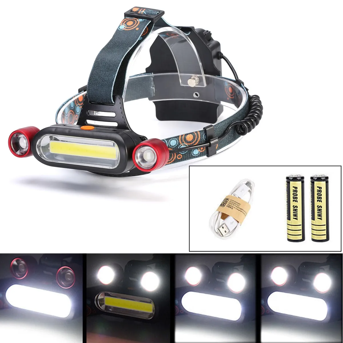 Налобный фонарь Jiguoor аккумуляторный 18650 лм 2 светодиода XM L T6|Налобные LED-фонари| |