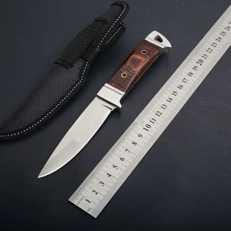 san jia K90 fixed blade knife wood handle stainless steel outdoor camping hunting survival pocket edc tools  (1)