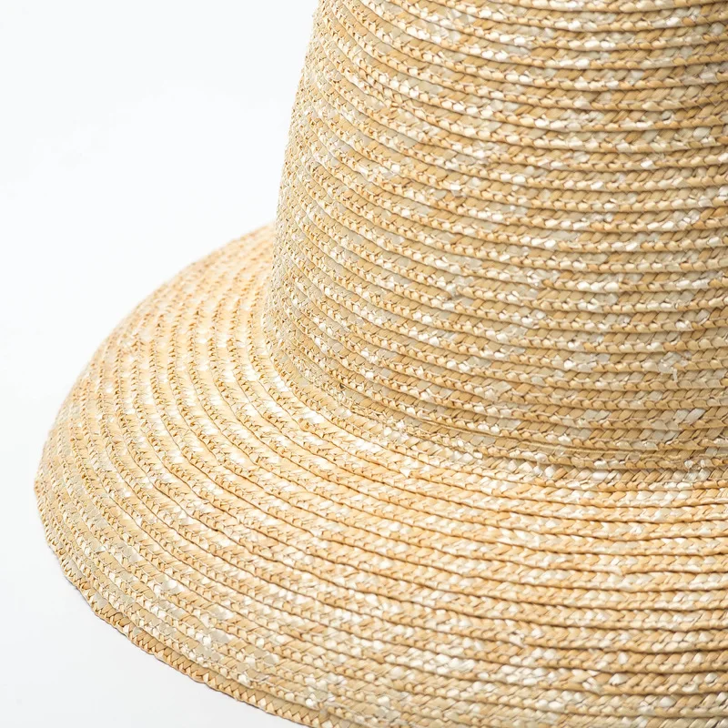 Женская Высокая Соломенная Шляпа Натуральная Пшеница соломенная шляпа от солнца модная летняя женская пляжная шляпа