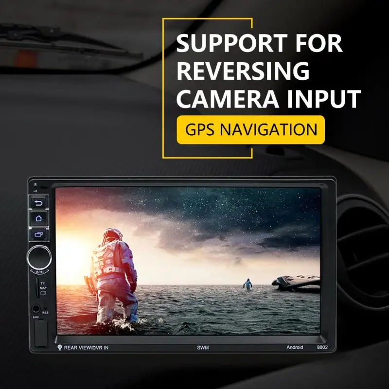 Best 7in 2Din Quad-core Android OS Car Stereo MP5 Player GPS Navigator 1G+16G BT Music Player FM Radio Auto Audio WiFi Mirrorlink TFT 4