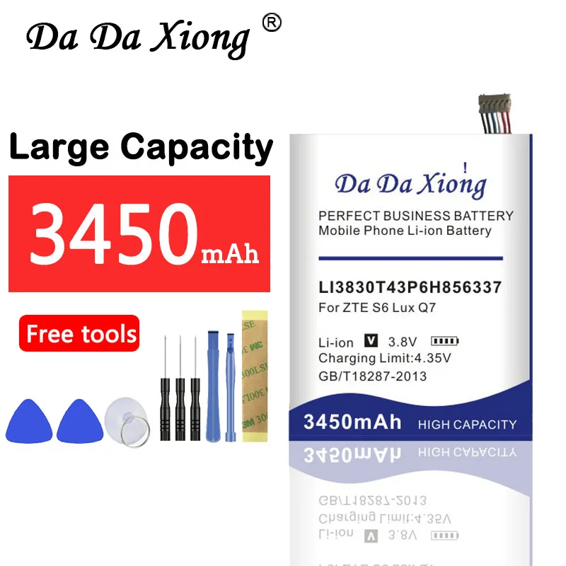 

Аккумулятор DaDaXiong 3450 мАч Li3830T43P6h856337 для ZTE G719C N939St Qingyang 3 Blade S6 Lux Q7/-C