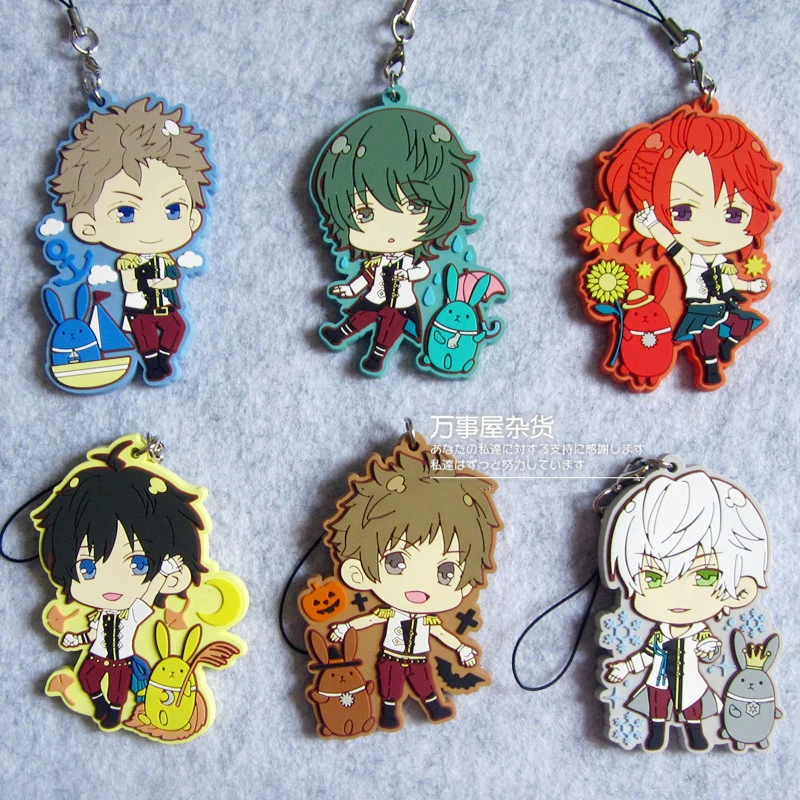 Резиновый брелок для ключей Tsukiuta Anime MUTSUKI HAJIME KISARAGI KOI YAYOI HARU SATSUKI AOI MINADUKI RUI NAGATSUKI