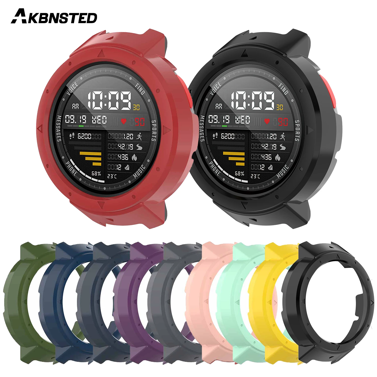 AKBNSTED 2 в 1 для Xiaomi Huami Amazfit Verge Смарт-часы защитный чехол+ силиконовый ремешок Сменные аксессуары