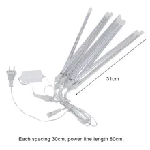 30 см светодиодный светильник-гирлянда, Рождественский светильник, метеоритный дождь, падающая звезда, капля дождя, сосулька, снег, осень, светодиодный светильник на Рождество