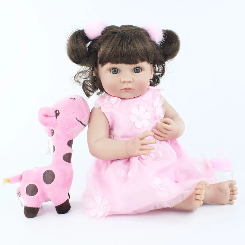 40cm Full Silicone Reborn Baby Doll Toy For Girls Vinyl Handmade Princess Mini Babies Doll Child Bathe Toy Collectible Art