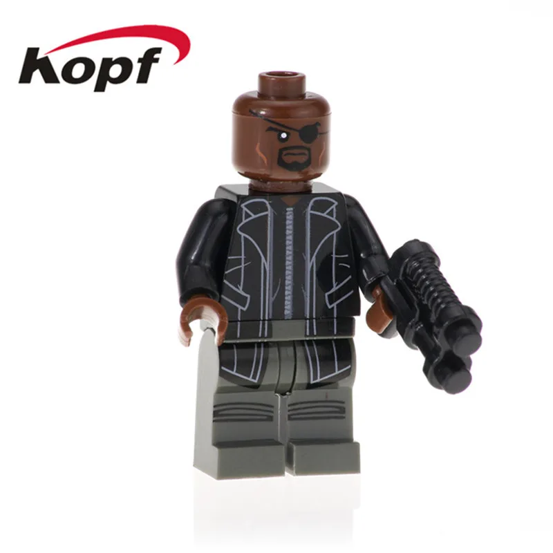 

XH 927 Building Blocks Avenger 3 Figures Nick Fury Obadiah Stane Corvus Glaive Bricks Action Toys Learning For Children Gift