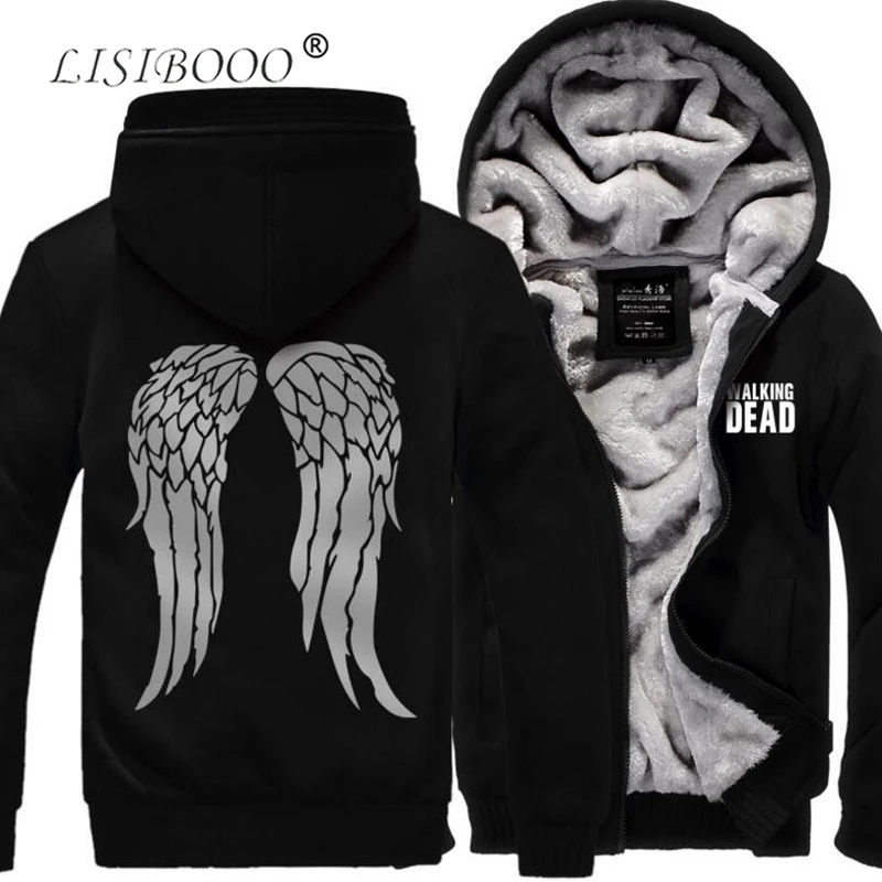 

LISIBOOO Men The Walking Dead Hoodies Sweatshirt Autumn Winter Fleece Thick Warm Men's Clothing Casual Hoody Coats Ship From USA