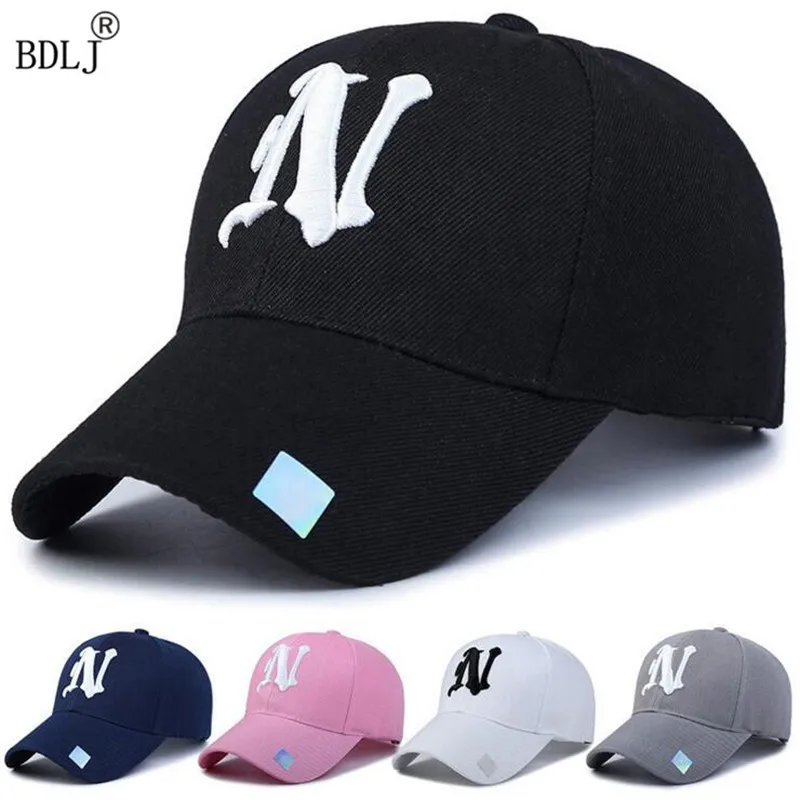 

Hot Sell 2017 New brand Baseball Cap Solid color Casual hats with N letter embroidered cap for men women Snapback Dad hat Caps