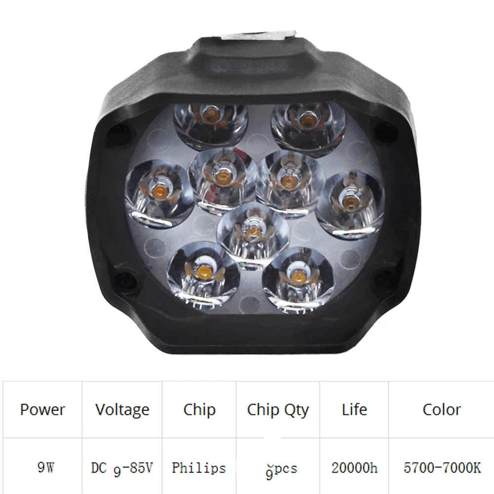 6Led 9Led 18Led 10W 25W авто лампа мотоцикла светодиодный светильник туман пятно белый головной светильник рабочий светильник AC/DC 12V 24V внешний светильник Инж