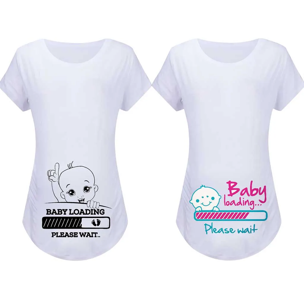 

ISHOWTIENDA 2019 Breastfeeding Clothes Maternity Clothes Cartoon Print Tops T-shirt Pregnancy Clothes Ropa Embarazada