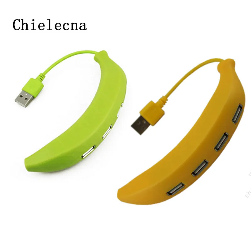 

Chielecnal New Design Banana & Corn Design USB 2.0 Hi-Speed 4-Port Splitter Hub Adapter For PC Computer Notebook