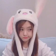Droppshiping Милые Животные Плюшевый кролик шляпа интересные движущиеся вверх вниз уши дети девочки игрушки подарок dg88