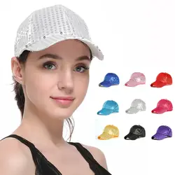 2019 шляпка с блестками бейсбольная Кепка Gorras Женская Регулируемая грязная шапка s черная шляпа для девочек Повседневная хлопковая Snapback