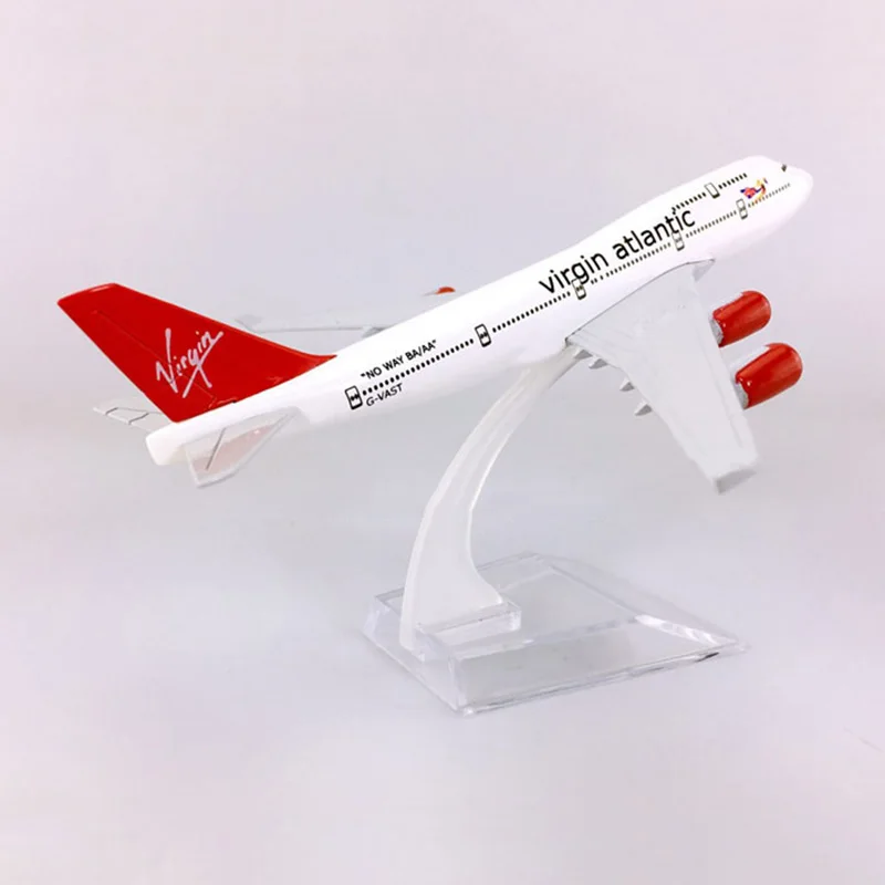 Skup 16CM 1400 Boeing B747 400 Model brytyjski Virgin Atlantic linia lotnicza z podstawą Airbus stop metali samolot samolot kolekcja prezent dla dzieci