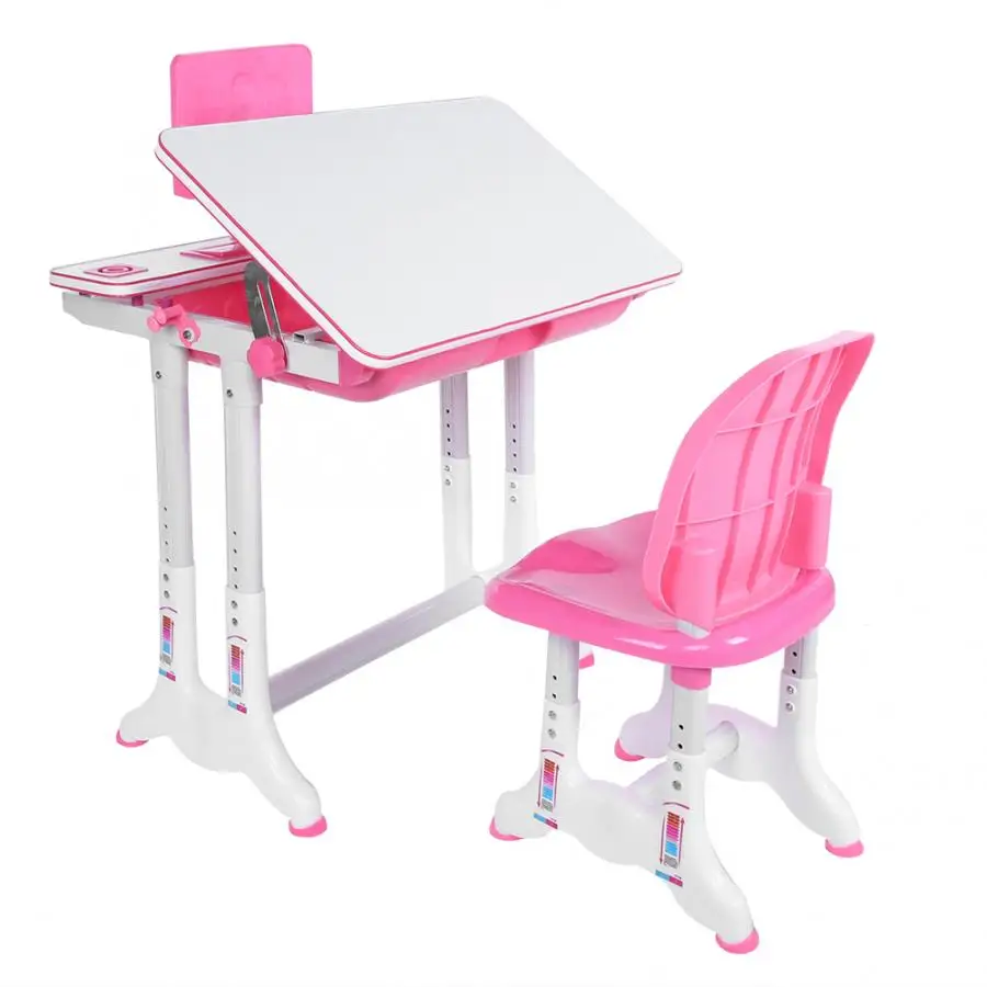 

Pink Simple Studying Table Chair Painting Learning Desk and Chair Set