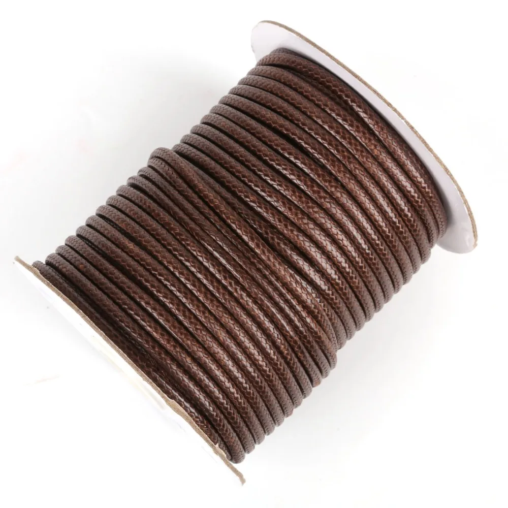 

Black Brown Round Wax Cord for DIY Jewelry Bracelet Necklace Fabric Thread Bead-work Finding Craft Holiday Gift Material