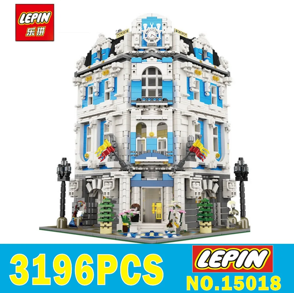 

LEPIN 15018 3196pcs MOC Creator City Series The Sunshine Hotel Model Building Kits Brick Toy Christmas gifts Toys for children