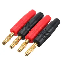 4pcs New 4mm Plugs Gold Plated Musical Speaker Cable Wire Pin Banana Plug Connectors — ALI88