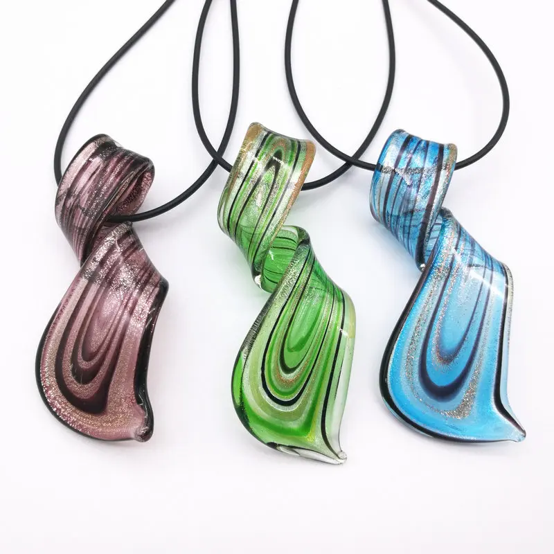 6 шт разноцветные витые стеклянные муранские Подвески ожерелье шик|murano pendant|glass