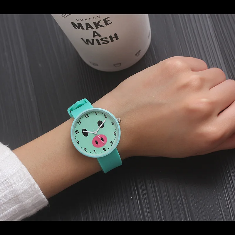 Silicone Dress Quartz WristWatch Kids Cute Pig Wrist Watches Children Watch Fashion Hours Gift For Girls Boys relogio infantil