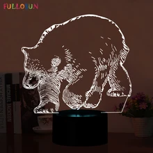 Удивительный полярный медведь 3D 5 в USB настольная лампа светодиодный 3D ночник 3D 7 освещение, меняющее цвет лампы как украшения для дома