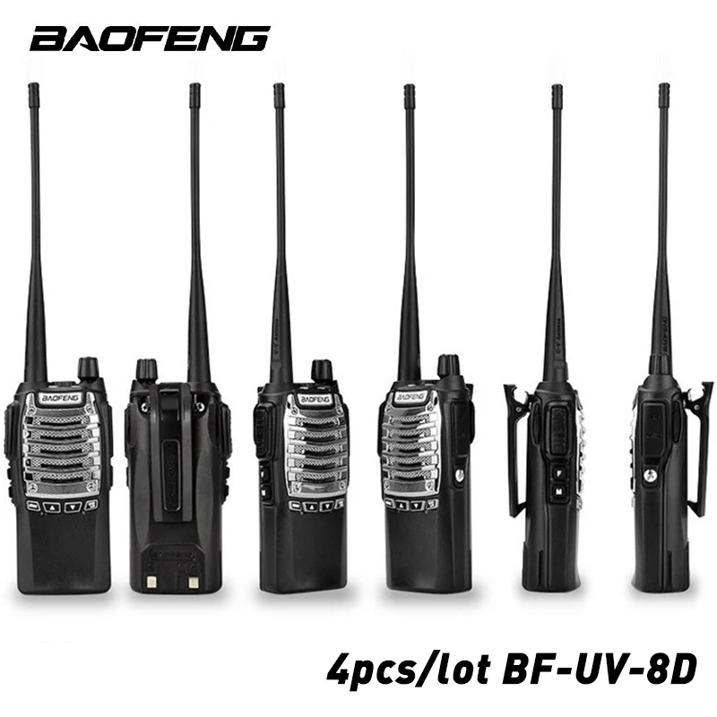 4 шт./лот BaoFeng UV-8D Walkie Talkie 8 Вт 128 каналов км UHF 400-480 МГц портативный радио двухсторонний однополосный переговорный ручной бесплатно