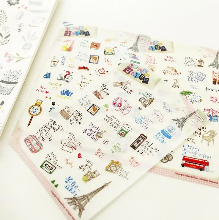 

6 pcs/pack Romantic trip to Paris PVC Stickers Diary Sticker Scrapbook Decoration PVC Stationery Stickers