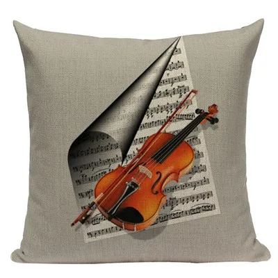 Zipper Top Quality Stripes Village Floral Velvet Violin Notes Sofa Beds 45Cmx45Cm Square Sofa Bed Car Handmade Pillow Cover - Цвет: 13