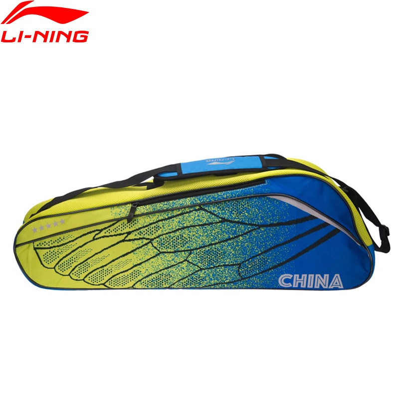 Li-Ning сумка для ракетки для бадминтона первой необходимости полиэстер 3 ракетки нагрузки профессиональные спортивные ракетки сумка ABJM096 EONF17