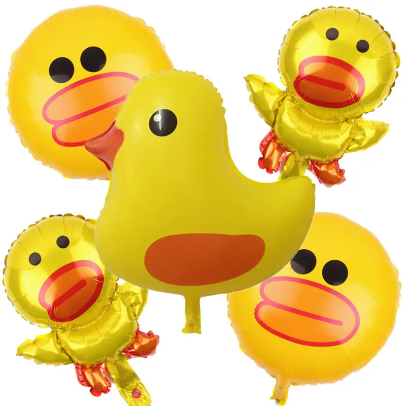 

XXPWJ New 5pcs/lot Cartoon Duck Shaped Aluminum Balloon Baby Birthday Party Decoration Decorative Balloon Self Sealing X-192